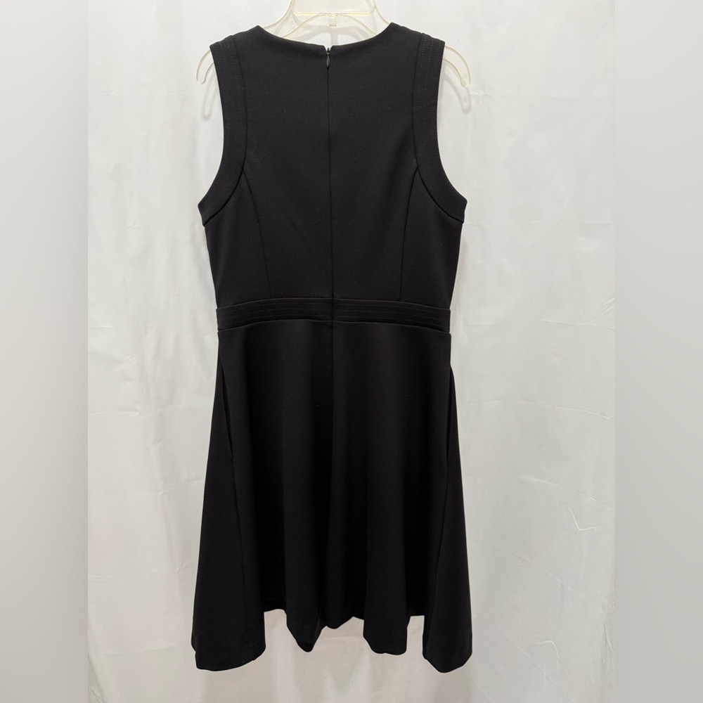 White House Black Market 4 Black Ponte Fit & Flare Gold Button A line Dress - Picture 2 of 12